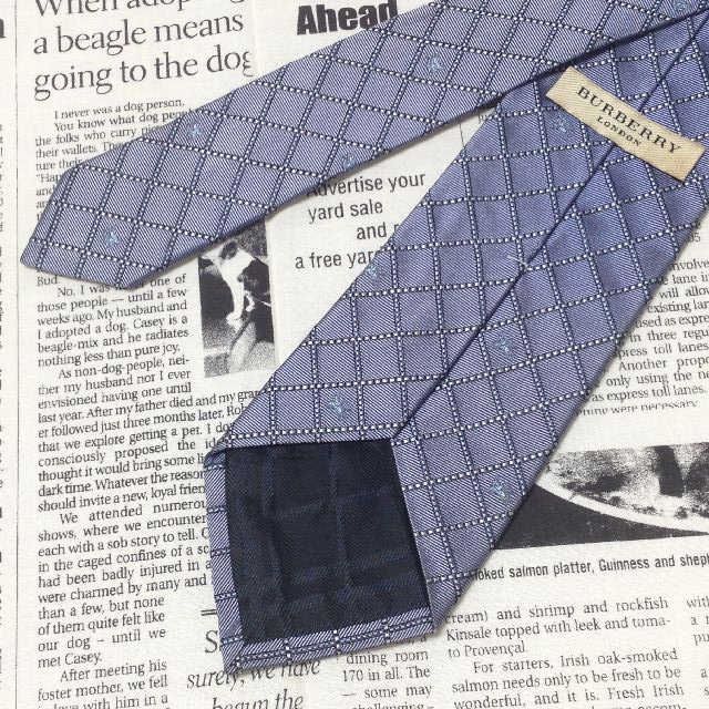 好きに シルク100% イタリア製 ネクタイ 微光沢 Burberry バーバリー