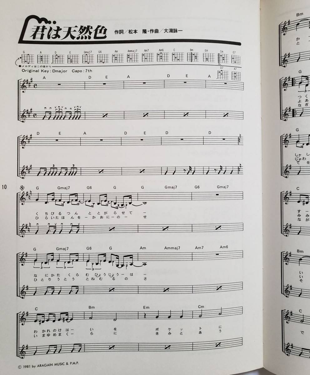 大滝詠一 ベスト・ソングス ギター弾き語り BEST SONGS 大瀧詠一 松本隆 はっぴいえんど 楽譜 ギター スコア ソング・ブック コード譜_画像8