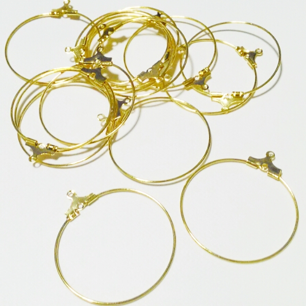 10 piece insertion (5 pair ) metal fittings attaching hoop earrings Gold tone 