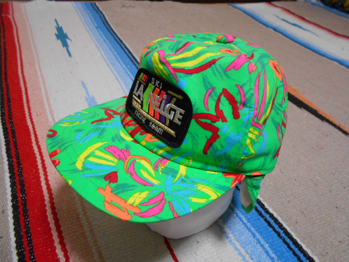 １９８０S LA NEIGE SKI RACING TEAM VINTAGE CAP スキー 耳あてキャップ スノーボード オリンピック 昭和レトロ SNOWBOARD SKATEBOARD BMX_画像1