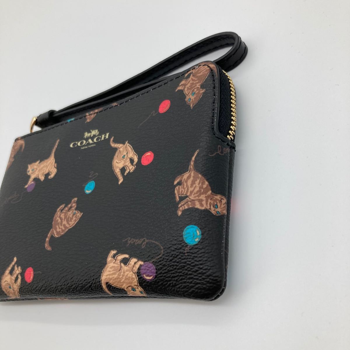 【新品】COACH コーチ リストレット ポーチ ねこ柄　レア