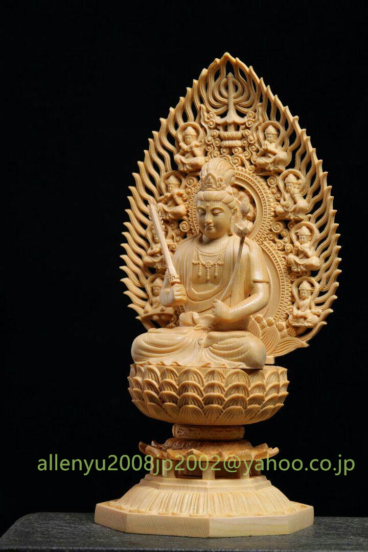 木彫仏像 文殊菩薩 普賢菩薩像 供養品 開運風水 仏教工芸品 - 美術品