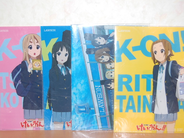 けいおん!!★ローソン限定 オリジナル クリアファイル ４種セット 新品・未開封 律・澪・紬・５人 _画像1