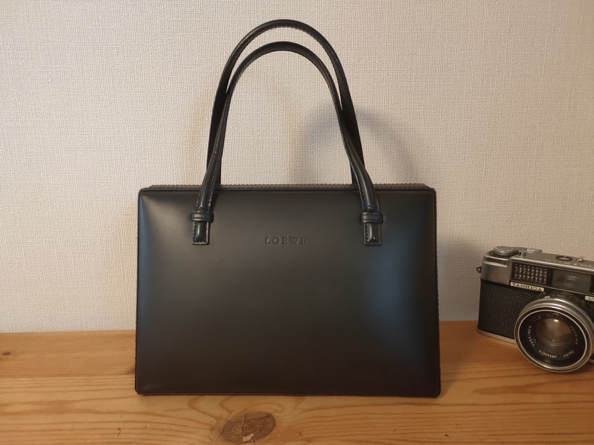 本物美品【ロエベ 】LOEWE カーフレザー ヴィンテージハンドバッグ