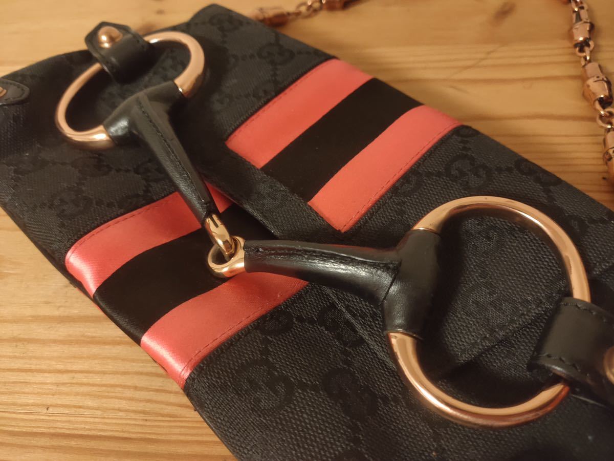 本物美品【グッチ】GUCCI バンブーチェーン ハンドバッグ ワン