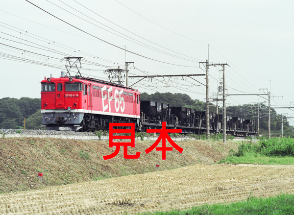 鉄道写真、645ネガデータ、140876910005、EF65-1118＋貨物、JR東北本線、蓮田～東大宮、2004.09.09、（4040×2959）_画像1