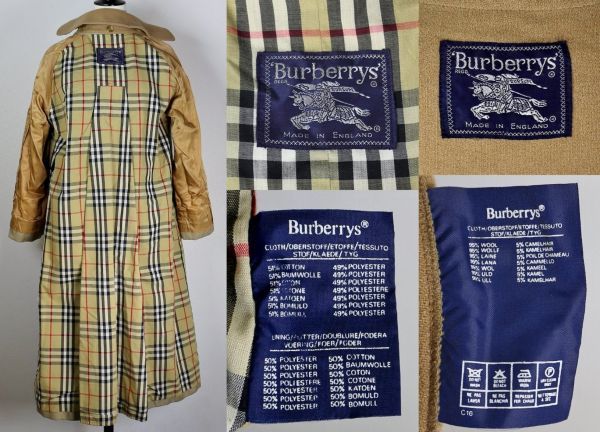 VINTAGE ヴィンテージ 希少 80S 90S Burberrys バーバリー 一枚袖 トレンチコート 8 LONG キャメル混 ウールライナー 付属 b4341_画像10