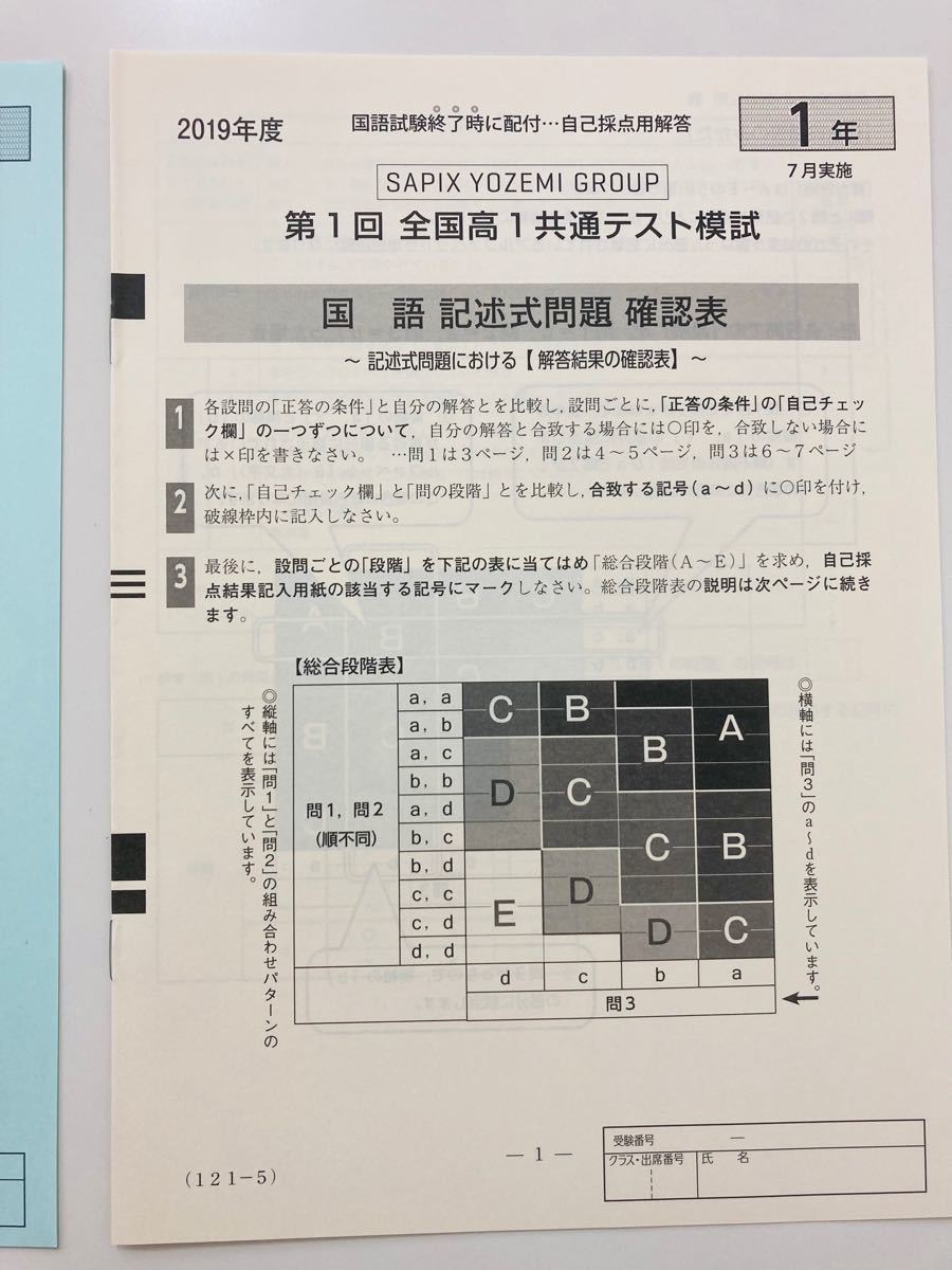 2019年 7月 代ゼミ 高1共通テスト模試 3科目セット 解答解説付 2019年 7月 代ゼミ 高1共通テスト模試 3科目セット 解答解説付