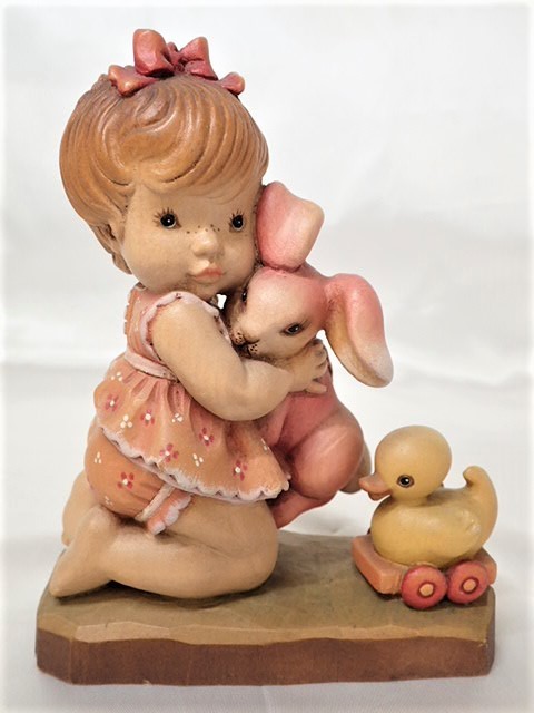 1152[TS]■ANRIアンリ■Sarah Kay（サラ・ケイ）/木彫り 人形 置物 H::約15ｃｍ/All Mine/少女 女の子 人形 おもちゃ