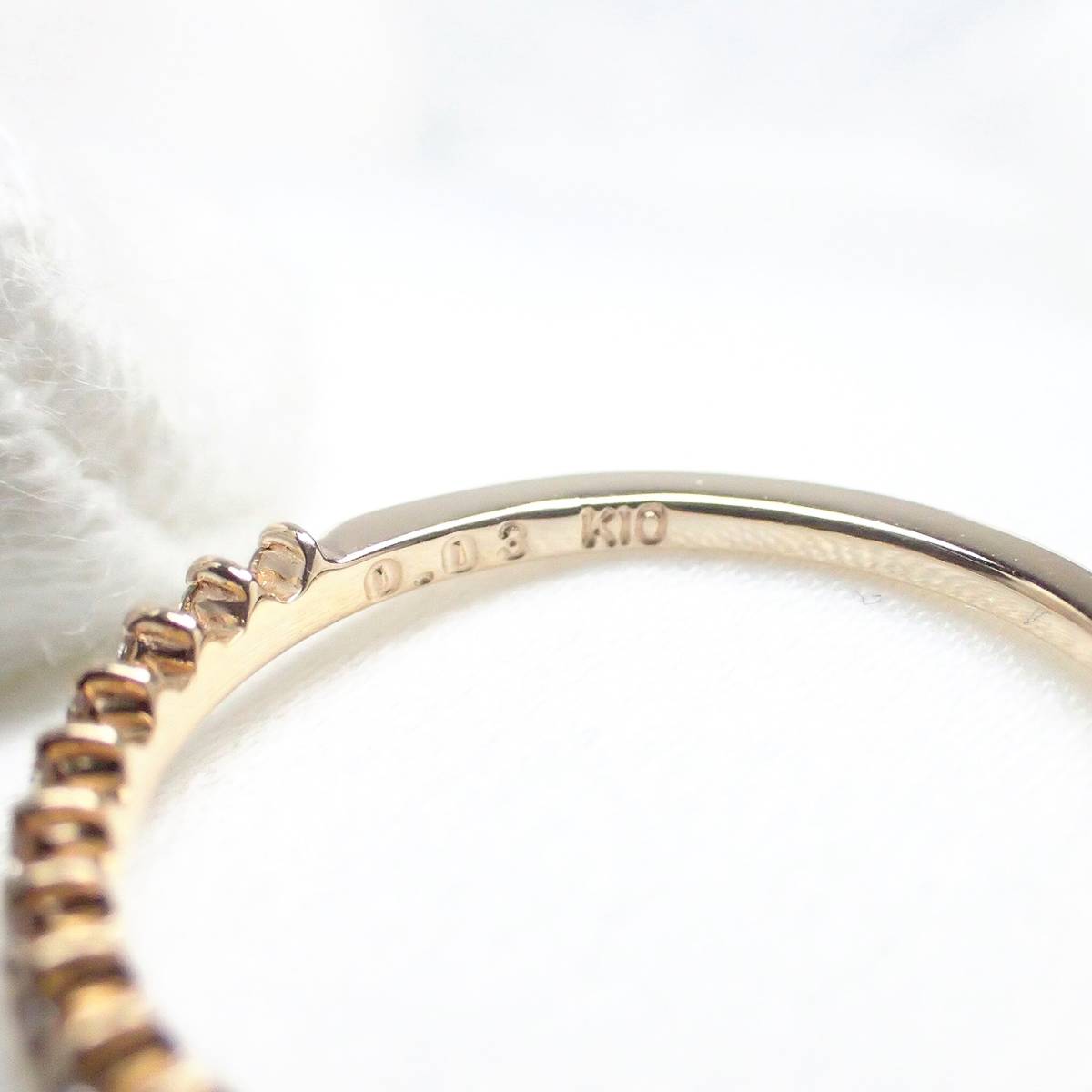agete ギザギザリング 0.08ct K10YG 3号 deaflink.com