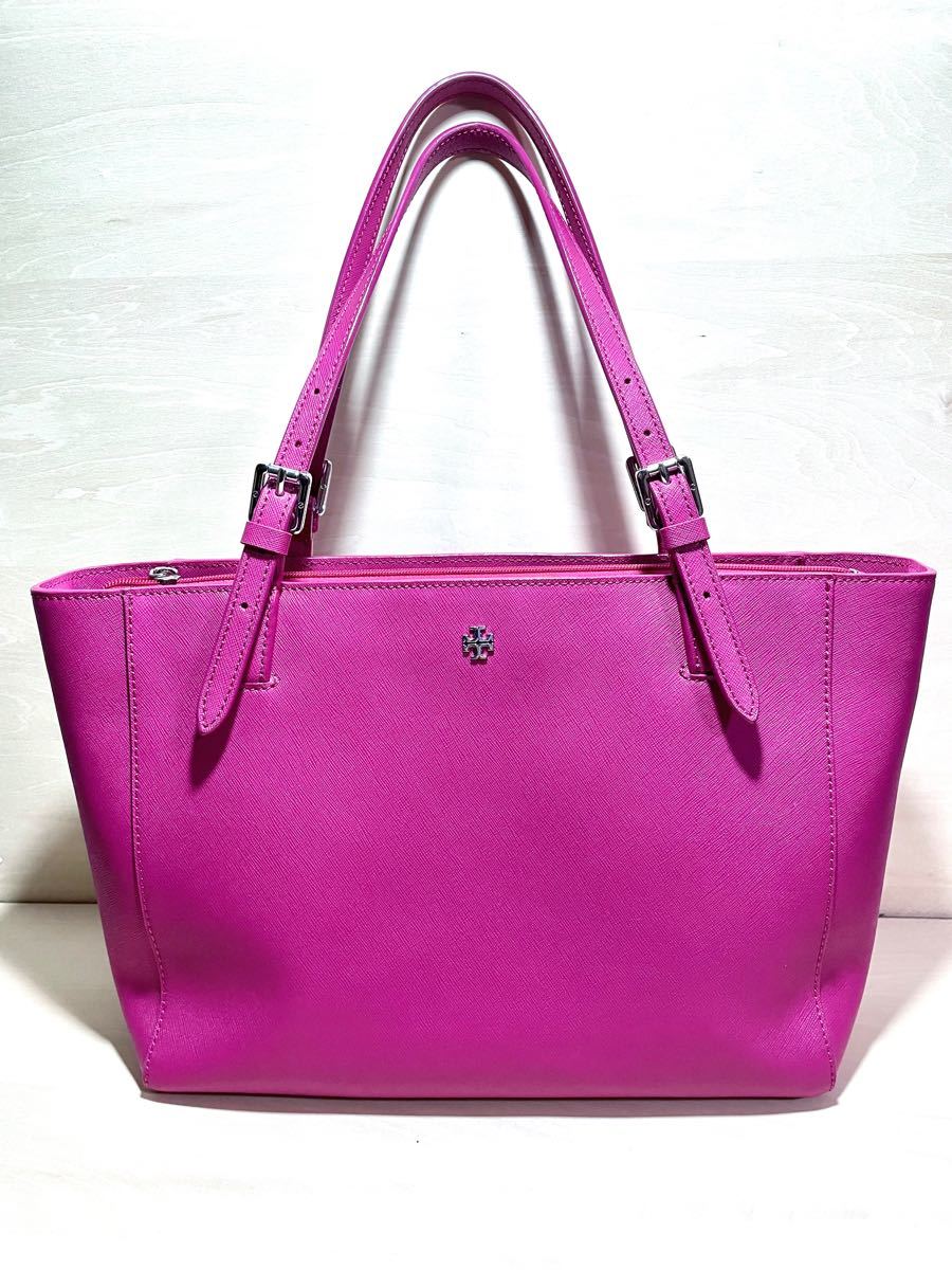 美品 トリーバーチ Tory Burch レザートートバッグ ピンク - www