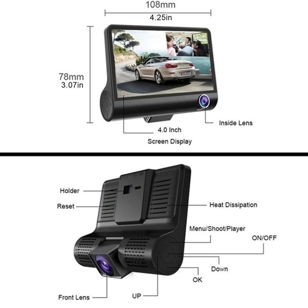 ◇ドライブレコーダー 前後カメラ 最新版 車載カメラ 4.0インチ 1080P 170°広視野角 WDR搭載 駐車監視 常時録画 MYK45_画像5
