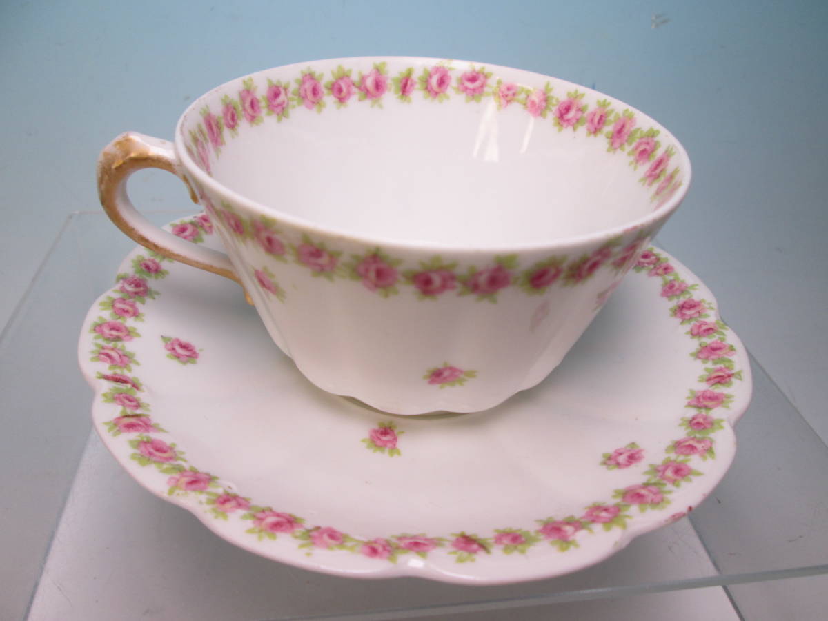 * запад античный *Limoges Limo -juPate upplied for роза. цветок. cup & блюдце Vintage без коробки .