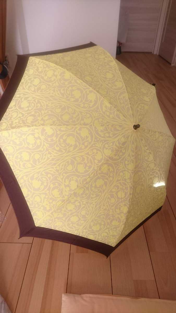晴雨兼用日傘 折りたたみ　未使用に近い　ボタニカルデザイン　イエロー