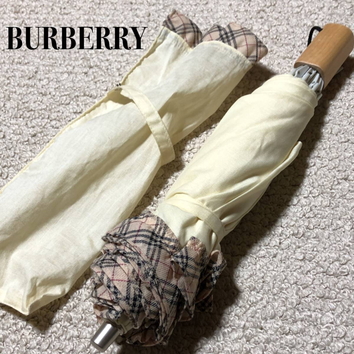 BURBERRY バーバリー 傘/日傘/折り畳み ノバチェック フリル 晴雨兼用