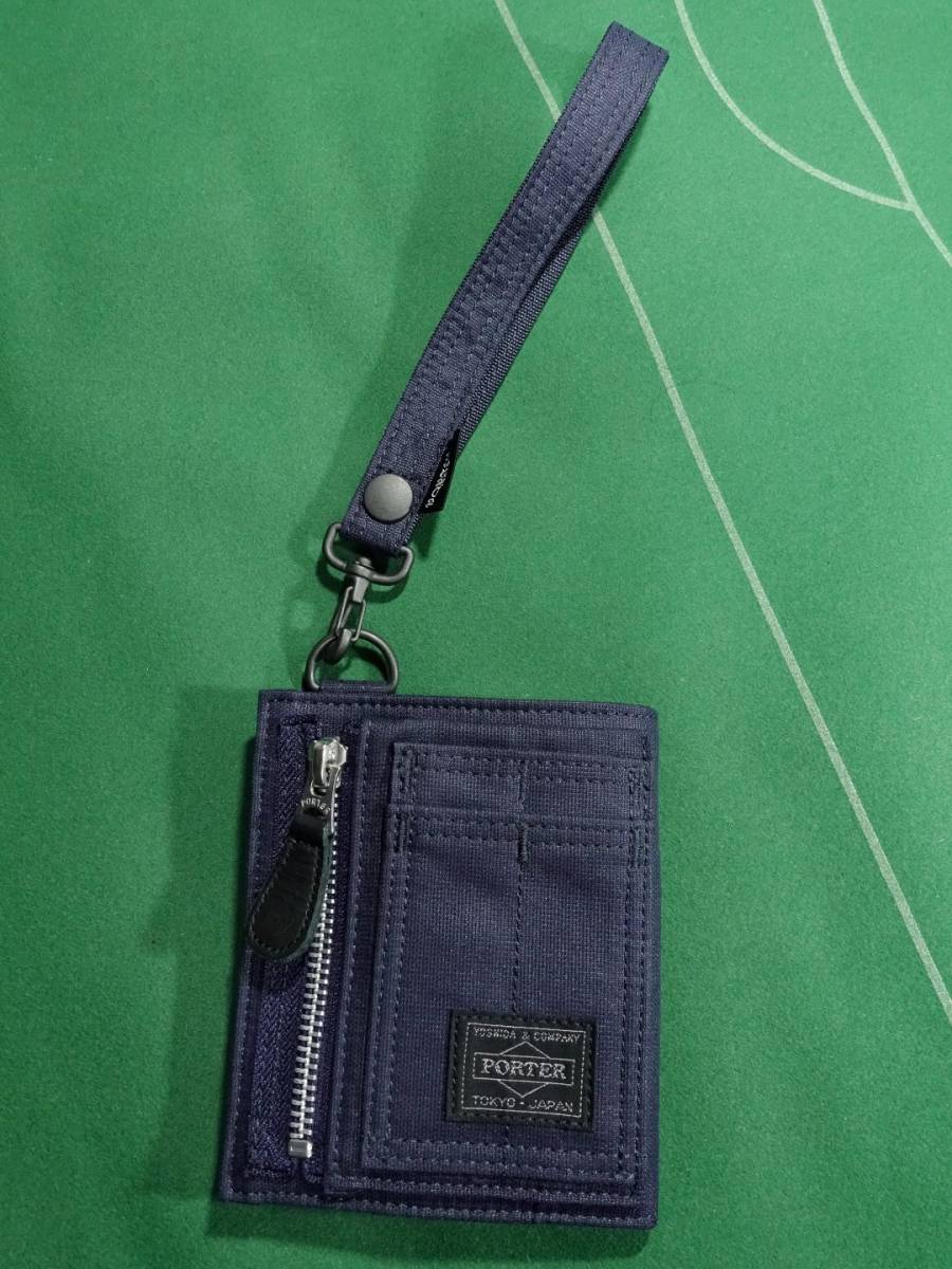 * Porter FLYING ACE nylon oks material with strap 2. folding purse wallet navy beautiful goods!!!*