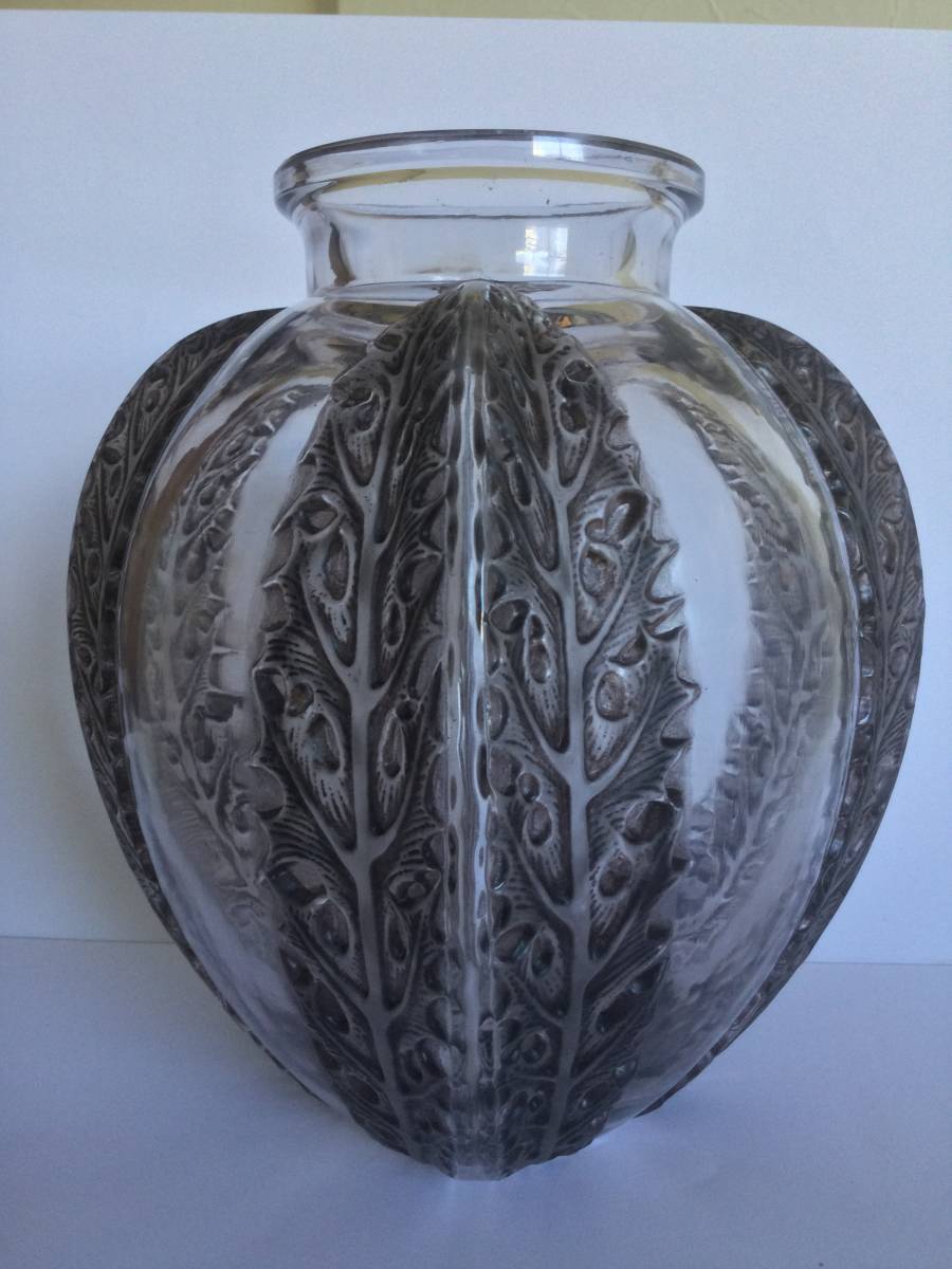 いラインアップ ルネ・ラリック「シャルドン」花瓶/Rene 「和名アザミ」1922年フランス 」vase 「Chardons Lalique -  工芸ガラス - labelians.fr