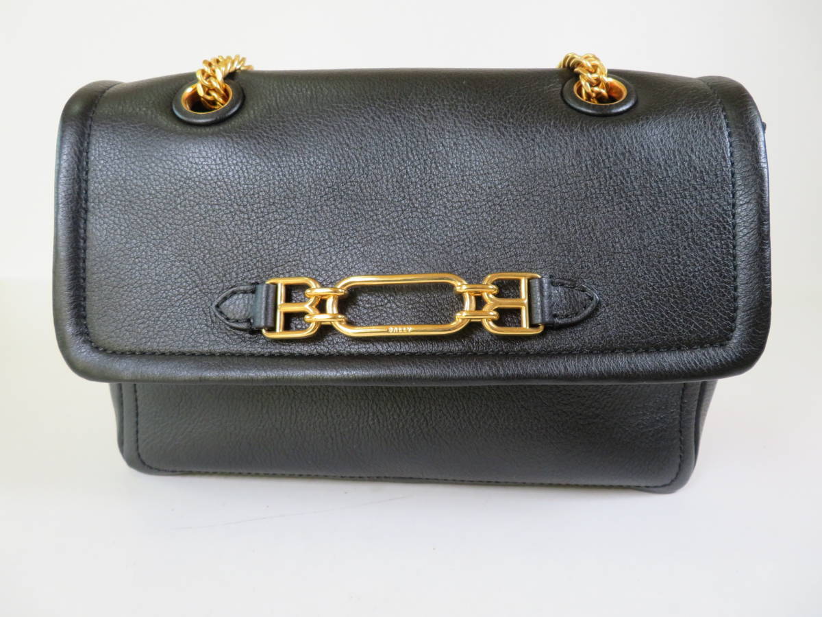 美品　バリー ＢＡＬＬＹ　レディース チェーン　ショルダーバッグ バッグ 黒　Viva Small Leather Shoulder Bag /Gold_画像2