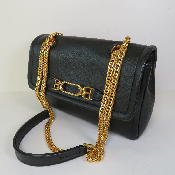 美品　バリー ＢＡＬＬＹ　レディース チェーン　ショルダーバッグ バッグ 黒　Viva Small Leather Shoulder Bag /Gold