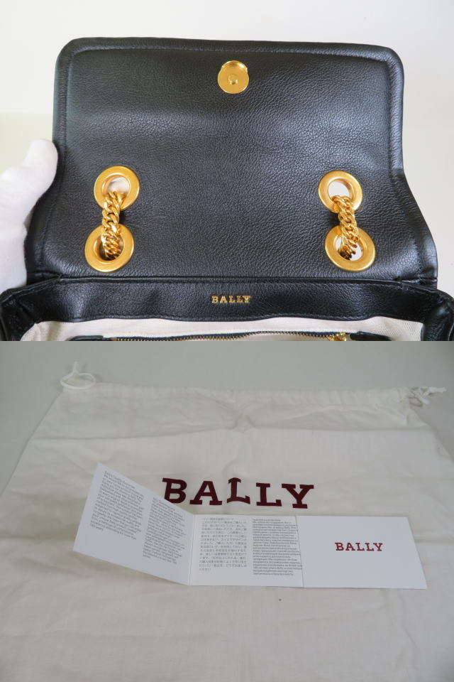 美品　バリー ＢＡＬＬＹ　レディース チェーン　ショルダーバッグ バッグ 黒　Viva Small Leather Shoulder Bag /Gold_画像7