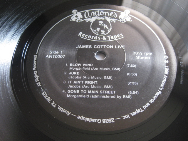 ★JAMES COTTON♪Recorded Live At Antone's Night Club★Antone's ANT0007★US orig盤LP★_画像3