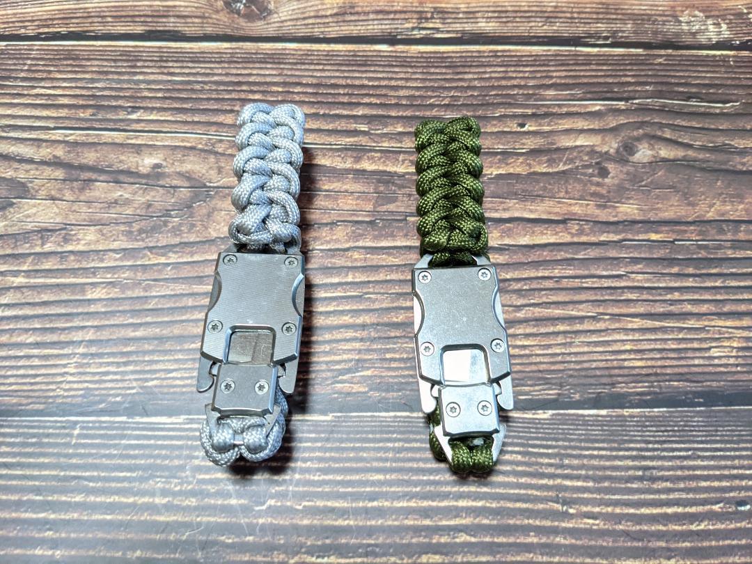 ナイフ サバイバルブレスレット型ナイフ ２本セット 釣り 登山 アウトドア 腕時計型ナイフ 緑×灰色