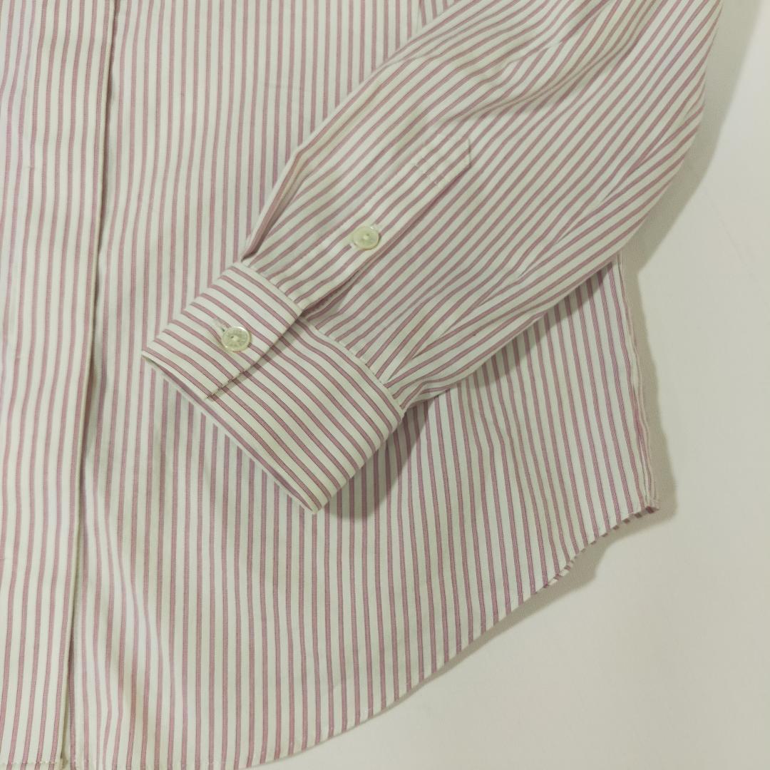 MICHEL KLEIN ミッシェルクラン シャツ サイズ40 L ピンク ホワイト ストライプ 長袖 2081