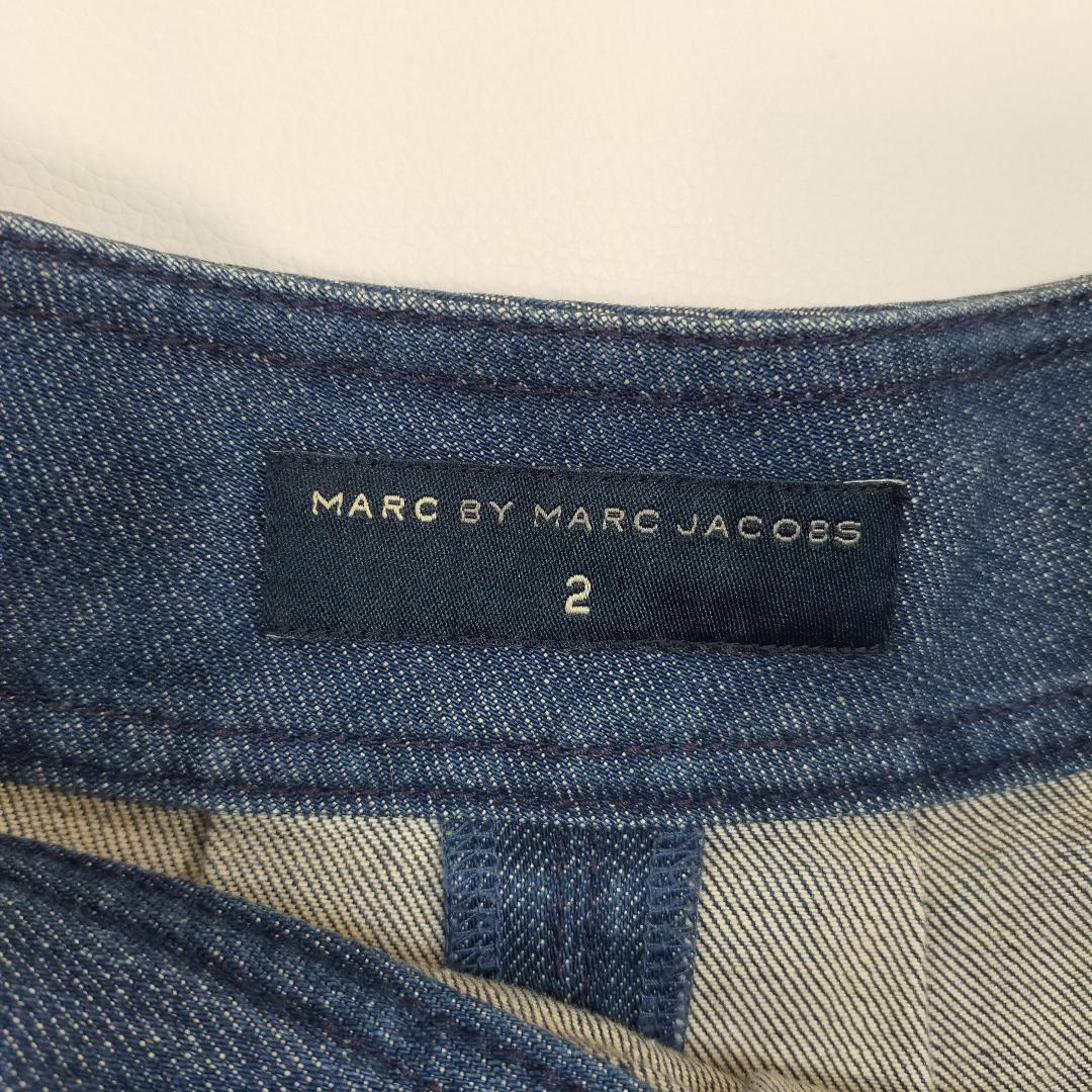 MARC BY JACOBS ひざ丈 かわいいマークバイマークジェイコブス デニムスカート サイズ2 M ミニ丈 ブルー 青 2099_画像9