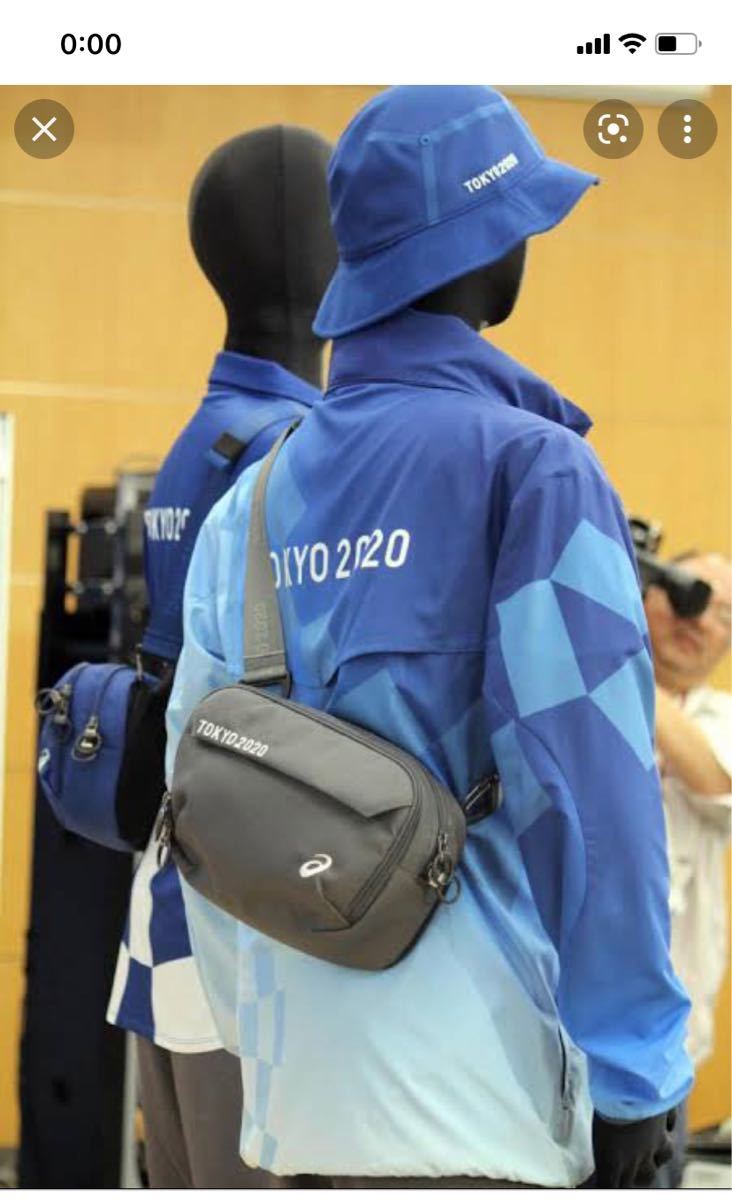 新品アシックスASICS 東京オリンピックボランティアユニフォームグレーナイロンショルダーバッグアウトドア ウエストバッグスポーツ