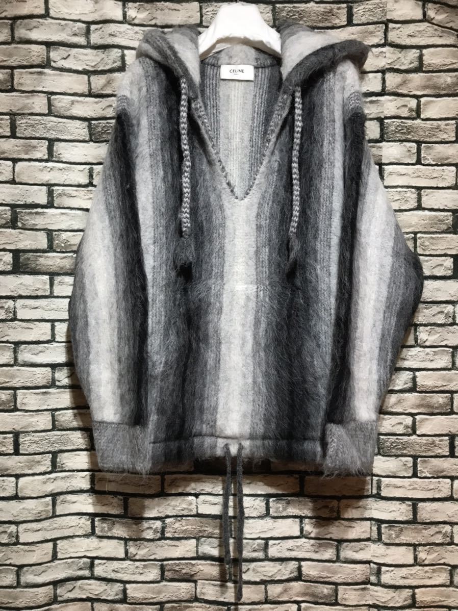 新品★CELINE セリーヌ★21AW 2A44P111O オーバーサイズアルパカ混バハニットプルオーバーパーカー