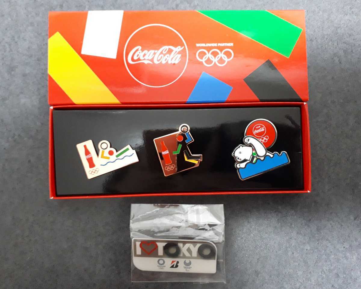 東京オリンピック　ピンバッジ　ピンバッチ　2020　ブリジストン　コカ・コーラ　競泳　ピンズ　未使用