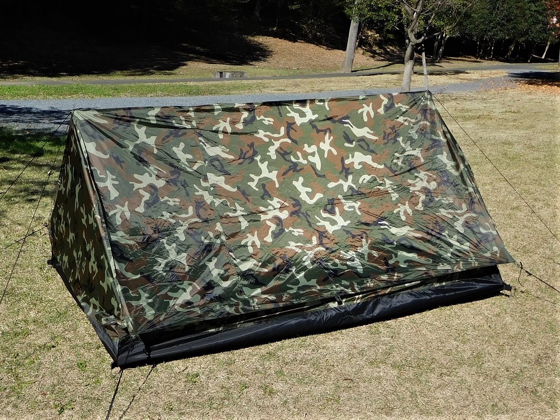Mil-Tecミルテック　２人用アーミー調ロッジ型テント　コンパクトパックテント　ウッドランド_画像2