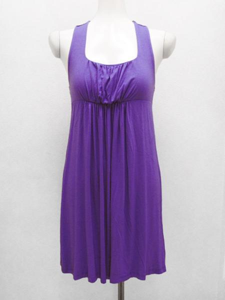 Lani 切り替えワンピース 紫色パープル レディースS / LAラニー女性サマードレスTシャツ_画像1