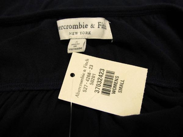 Abercrombie&Fitch 裾レースチューブトップTシャツ 紺ネイビー レディースS / アバクロンビアンドフィッチTee女性_画像5