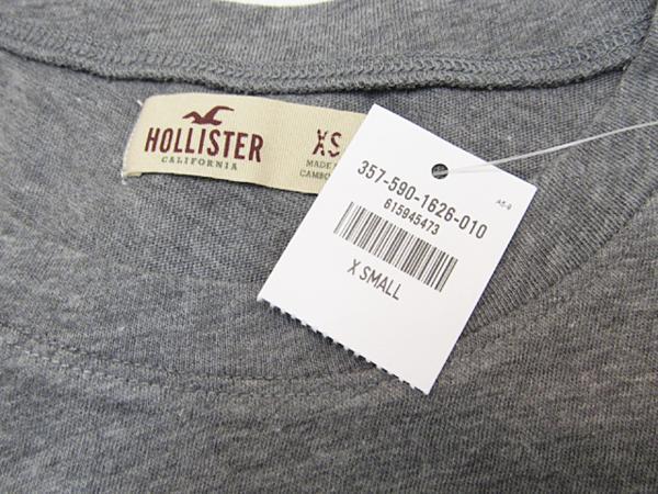Hollister カラフルロゴプリント半袖Tシャツ 灰色グレー レディーXS / USホリスターTee女性_画像4