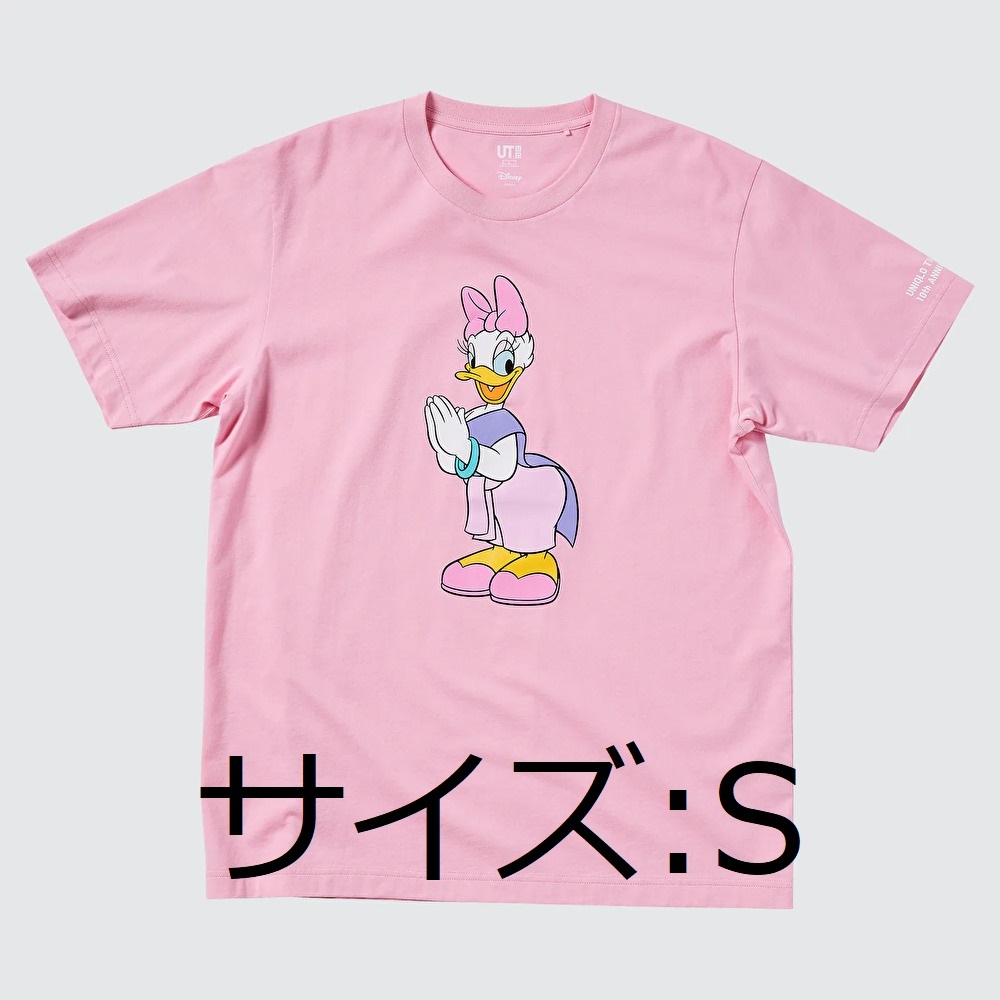 Paypayフリマ タイ限定 ユニクロ ディズニーコラボ Tシャツ ピンク デイジー ワイ S