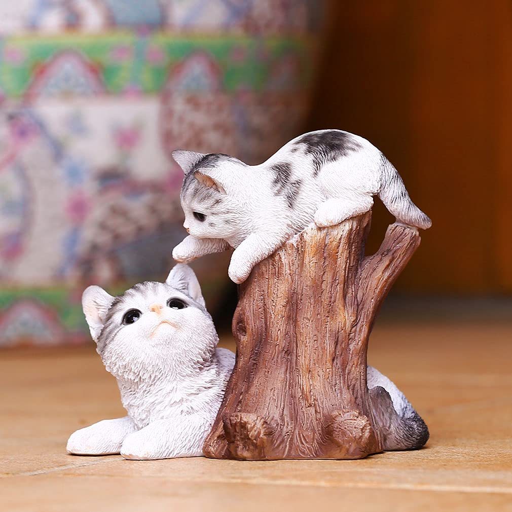 新品 超可愛い リアル 置き物 猫 ネコ ねこ サバトラ 置物 インテリア お洒落 レジン 陶器 14cm_画像3