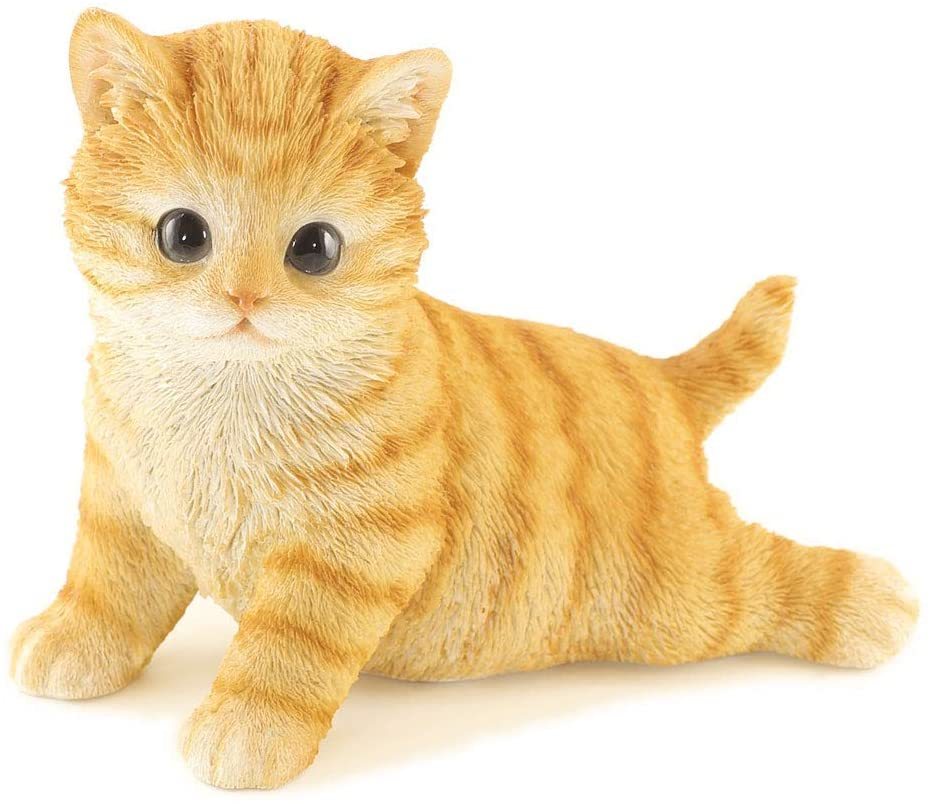 新品 超可愛い リアル 置き物 猫 ネコ ねこ 茶トラ 置物 インテリア お洒落 レジン 陶器 約17.5cm