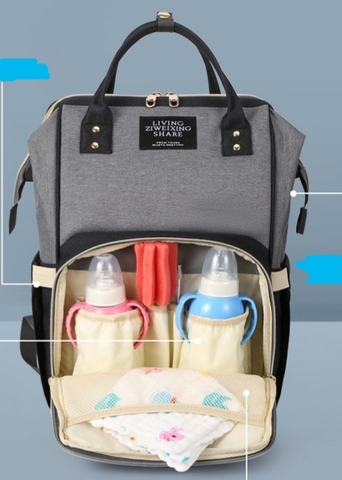 大容量 男女兼用 多機能　マザーズバッグ　リュック　バッグパック　哺乳瓶入れ 口金リュック ハンドバッグ
