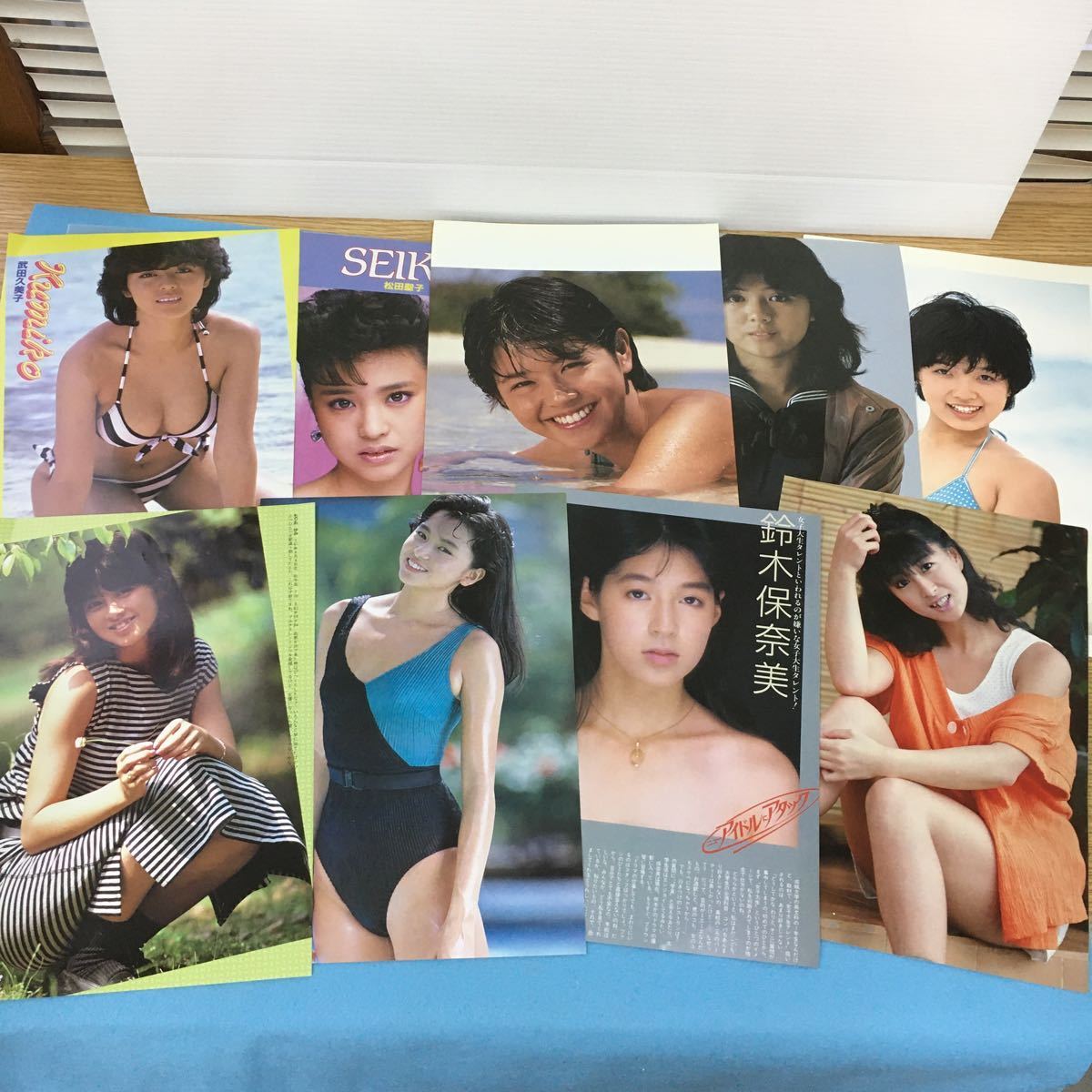 ク093 切り抜き まとめ 昭和レトロ アイドル 水着 ビキニ 山口智子 河合奈保子 天然 美少女 恋写 微笑み 胸 セクシー フェロモン 青春_画像1