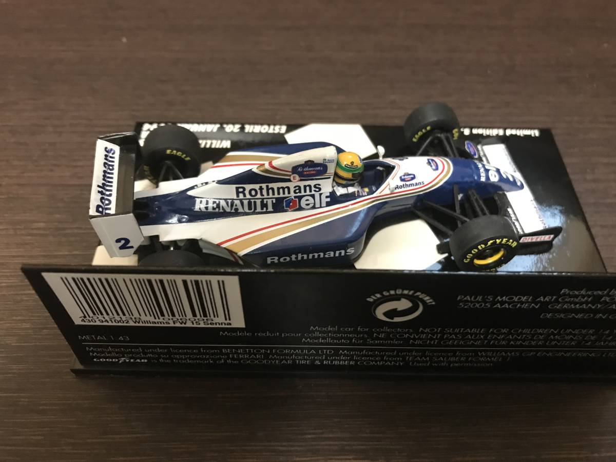 1/43 MINICHAMPS 【タバコ】 ウィリアムズ・ルノー FW15D #2 A.セナ