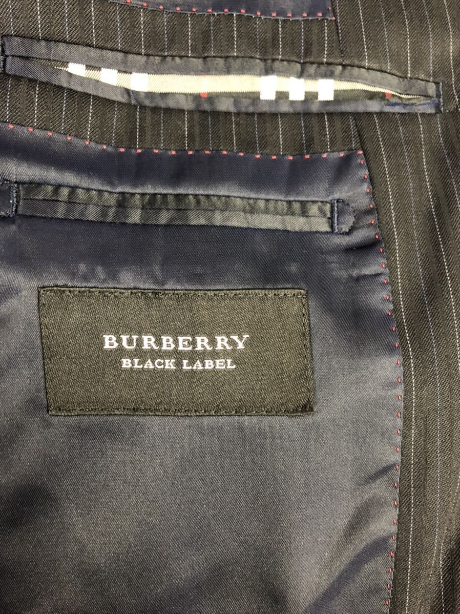 BURBERRY Black Label バーバリーブラックレーベル　メンズ　ブラック　ストライプ　スーツ　セットアップ　上下　40表記_画像3