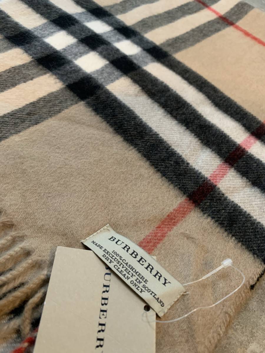 新品登場 新品タグ付 BURBERRY バーバリー マフラー カシミア100