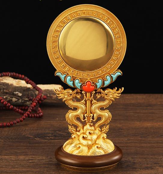 ファッションの 純銅密宗法器 準提鏡 密教 密教 準提佛母宝鏡　準提鏡 法具 仏具一般