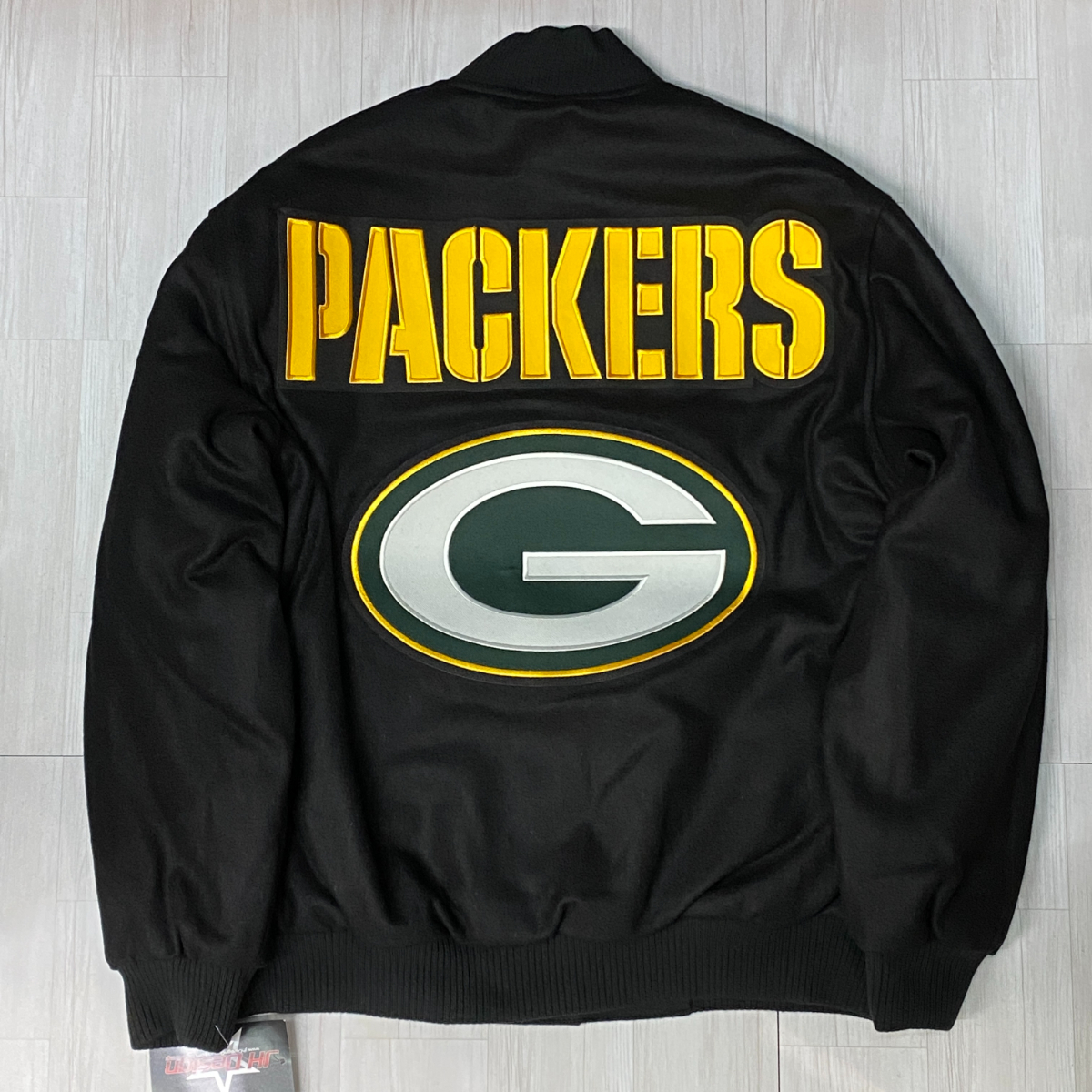 USA正規品 【2XL】 NFL公式 JHデザイン Packers グリーンベイ パッカーズ Throwback 黒 リバーシブル スタジアムジャンパー アメフト