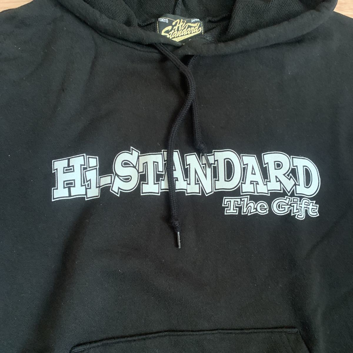 送料無料！良品！Hi-STANDARD THE GIFT TOUR フーディパーカー　メンズMサイズ　黒　裏毛　ハイスタンダード_画像2