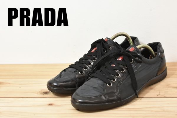 A6113 高級 PRADA SPORTS プラダ ナイロン レザー 切替 ロゴ