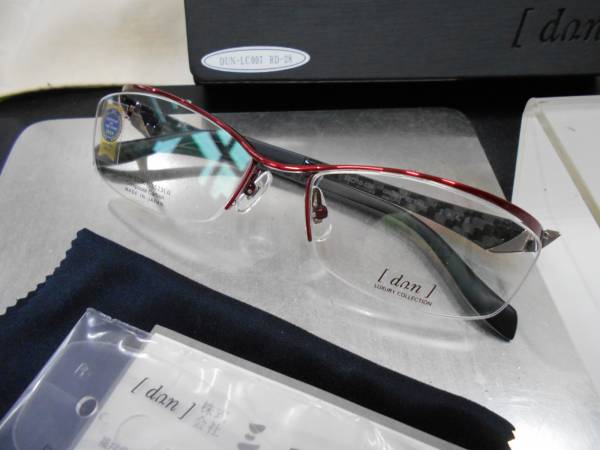 輝く高品質な ドゥアン/COMPOSITEカーボンテンプル眼鏡フレームDUN-LC007-RD28 ナイロール、ハーフリム