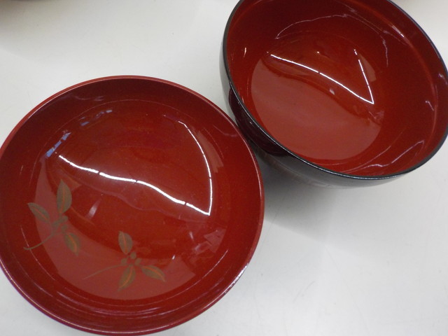 *TIN*0.... деревянный контейнер для риса ..... .. чашка 4. комплект чашка для супа японская кухня японский стиль 3-11/12