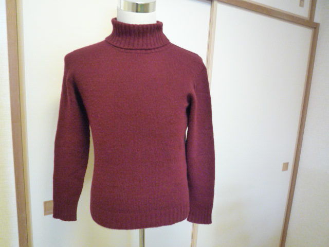  prompt decision price last price cut beautiful goods fish net o-neSCAGLIONE cashmere . bordeaux ta-toru neck sweater S